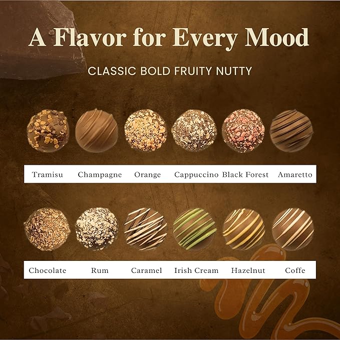 Andy Anand Chocolatier Luxurious Dark Chocolate Truffles Gift Box - Handmade Gourmet Chocolate Assortments, Gluten Free chocolate Perfect_gifts for her & for birthday Gifts & wedding gifts (24 Pcs)