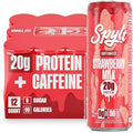 Spylt High Protein Strawberry Milk with 60mg Caffeine & 20g Protein - 90 Calories, Ready to Drink, Sugar Free, Lactose Free Milk, Perfect for Workout Recovery & Afternoon Pick Me Up - 12 Count