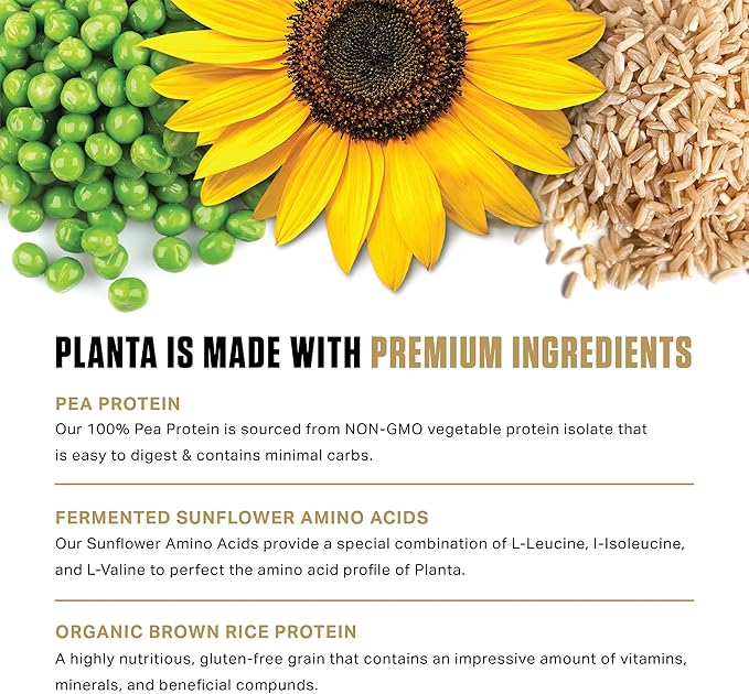 Ambrosia Planta - Premium Plant-Based Protein | Vegan & Keto Friendly | Gourmet Flavors with No Bloating or Stomach Upset | Gluten & Soy Free | No Added Sugar | 25 Servings | Peanut Butter Cup