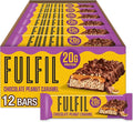 FULFIL Protein Bars, Chocolate Peanut Caramel Flavored, Gluten Free with 20g Protein, Pantry Staples, 12 Count