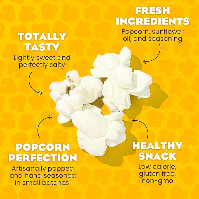 Live Love Pop Sweet and Salty Kettle Corn Flavored Gourmet Popcorn, 1.5 Oz (Pack of 12), Individual Snack Size Bags, Healthy Snack, Gluten Free, Vegan & Non-GMO, Mission Driven Munchies