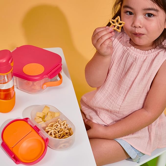 b.box Snack Containers for Kids, Toddler Snack Box Container, Reusable Small Bento Box for Lunch, School & Travel, Leak Proof, BPA free, Dishwasher Safe, Ages 4 months+ (Lemon Twist, 12oz)