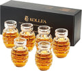 Kollea Grenade Shaped Shot Glass Set, Shot Cups with Heavy Base for Whiskey, Tequila, Vodka, Liquors, Set Of 6, 2.37 oz
