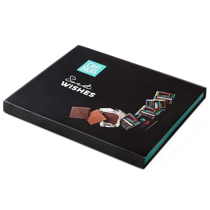 Oh! Nuts Chocolate Gift Basket - Gourmet Belgium Chocolates Gifts Baskets - Assorted Flavors Chocolate Blessings Wishes Gifts Box - Perfect for Holiday, Family, Corporate, Men & Women - 20 PCs