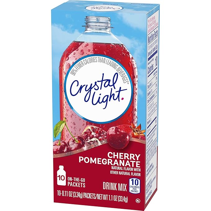 Crystal Light On The Go Cherry Pomegranate Ice Drink Mix, 10-Packet Box (Pack of 6)