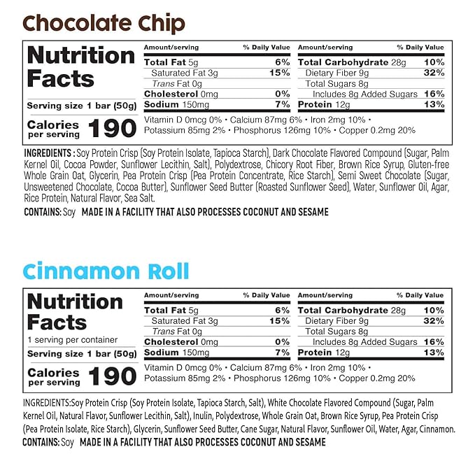 No Nuts! Variety Pack Protein Bars – 4-Flavor Sampler | 100% Nut-Free, Dairy-Free, Vegan, Organic, Kosher, Egg-Free, Non-GMO Snack & Energy Bars