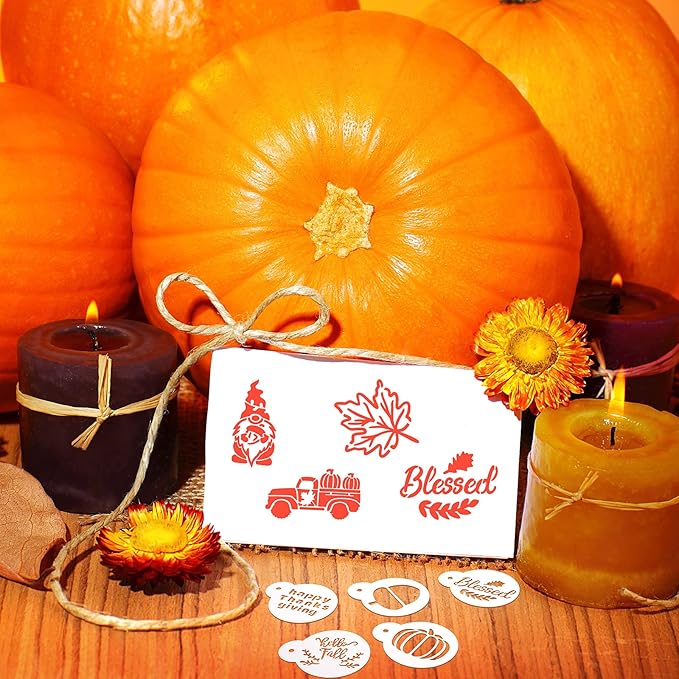 Marspark 30 Pieces Holiday Cookie Coffee Stencils Latte Art Halloween Thanksgiving Christmas Cookie Baking Stencils Templates Decoration for Cake Bread Decor, Reusable Sourdough Painting Mold Tools