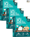 IQBAR Brain and Body Plant Protein Bars - Toasted Coconut Chip - 36-Count - Keto, Vegan, Low Carb, High Fiber, Gluten Free, Dairy Free, Low Sugar Snack with Nutrients for Focus, Energy, Meal Replacement