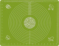 Silicone Baking Mat for Pastry Rolling Dough with Measurements, 19.7" x 15.7" BPA Free Non stick and Non Slip Green Table Sheet Baking Supplies for Bake Pizza Cake