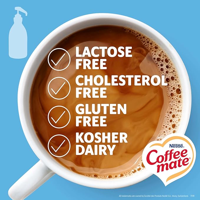 Nestle Coffee mate Coffee Creamer, French Vanilla, Concentrated Liquid Pump Bottle, Non Dairy, No Refrigeration, 50.7 fl oz (Pack of 2)