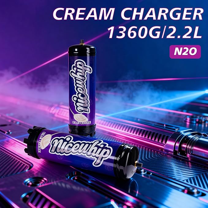 2.2L Cream Chargers 1Pack- Professional Nitrous Oxide (N2O) Charger Canister， for Whipping Cream, Desserts, Culinary Foams - Food Grade, Easy Use, High Yield