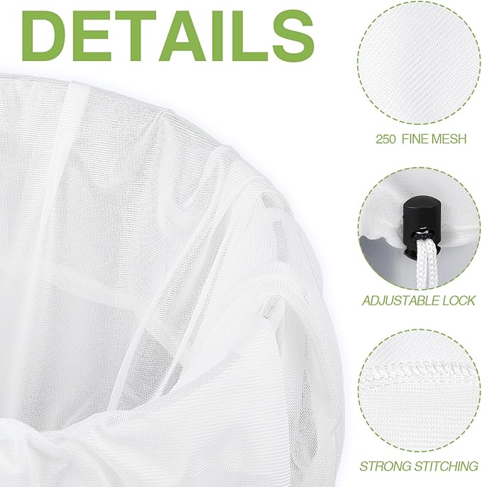 Chumia 15 Pack Brew Bags Reusable Extra Large 26 x 22'' Fine Mesh Strainer Cold Brew Filters Drawstring Cheese Cloth Straining Bags Wine Making Supplies for Fruit Cider Beer
