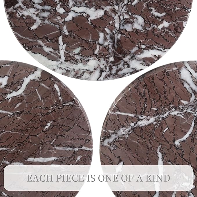 Koville African Marble Cutting Board for Kitchen, 11" Round Hand Crafted Marble Slab for Cheese, Charcuterie, Pastry Board - Wedding Gift, House Warming Gift(AFRICAN LILAC)