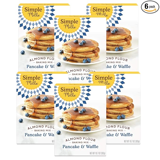 Simple Mills Almond Flour Pancake & Waffle Mix, Original - Gluten Free, Plant Based, Paleo Friendly, Breakfast 10.7 Ounce (Pack of 6)