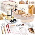 Sourdough Starter Kit with Warmer, Glass Jar and Banneton Bread Proofing Basket - Complete Sourdough Bread Baking Supplies, Sour Dough Making Essentials Tools, Gift for Bakers Beiginner Women Wife Mom