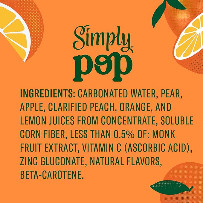 Simply POP Prebiotic Soda Citrus Punch Cans, 12 fl oz, 12 Pack