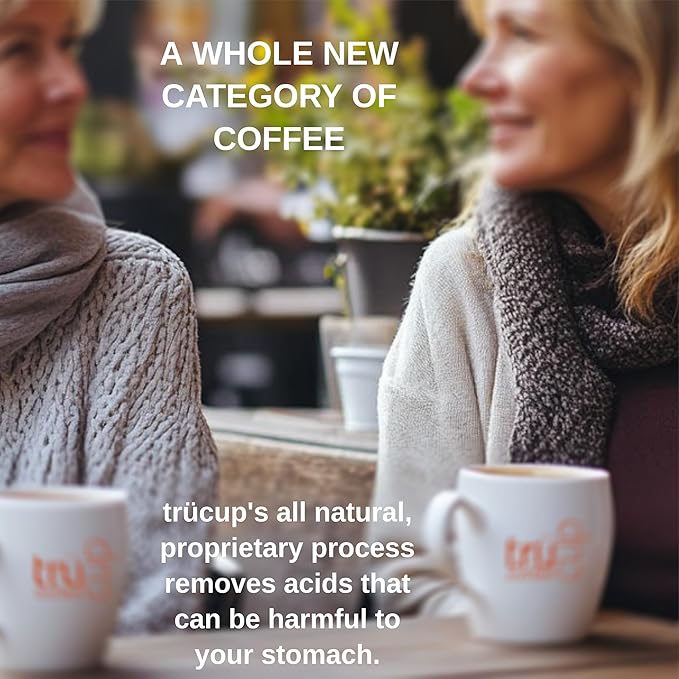 trücup Low Acid Coffee, Ground Coffee Medium Roast - Drip Grind 2 LB, Natural Water&Steam Process 60% Less Acid, Smooth Flavor, Stomach-Friendly Rich in Antioxidants