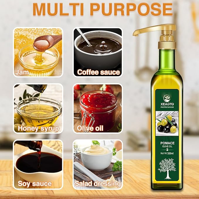 VOISEN 8pc Coffee Syrup Dispenser - 750ml/25.4oz, Great for Home & Coffee Bar Drinking Mixes, Tea, Beverages (Gold)