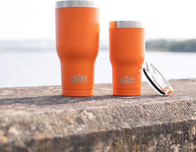 Beast 30 oz Tumbler Stainless Steel Vacuum Insulated Coffee Ice Cup Double Wall Travel Flask (Orange)