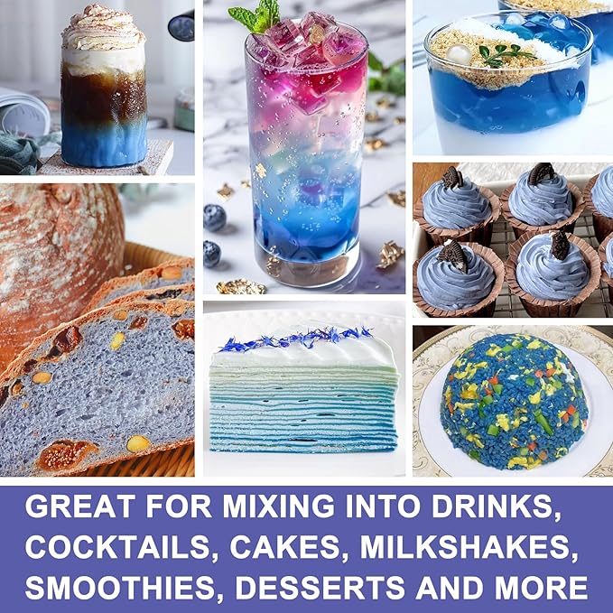 JTEDZI Butterfly Pea Flower Tea - 3.5 Oz/100g - Dried Butterfly Pea Flowers with 1 Ingredients - Pure Natural & No Additives Blue Tea