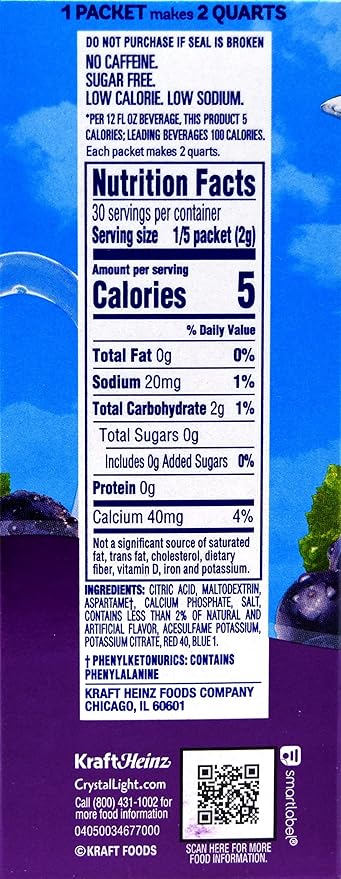 Crystal Light Concord Grape, 12-Quart 2.01-Ounce Canister (Pack Of 4)