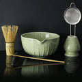 7 Pieces Matcha Whisk Set - Ceramic Matcha Kit with Bowl, Whisk, Holder, Bamboo Scoop, Rest, Sifter, and Tea Towel – Elegant Matcha Gift Set for Women
