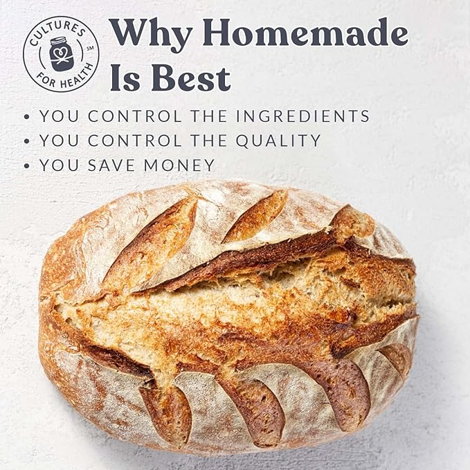 Cultures for Health Whole Wheat Sourdough Starter | Dehydrated Heirloom Culture for DIY Artisan Bread | Perfect for Muffins, Pancakes, Whole Wheat Pasta, & More | Non-GMO Prebiotic Sourdough Bread