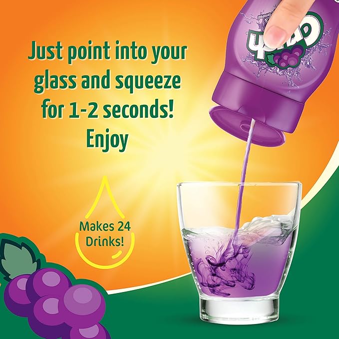 Crush, Grape, Liquid Water Enhancer – New, Better Taste! (4 Bottles, Makes 96 Flavored Water Drinks) – Sugar Free, Zero Calorie