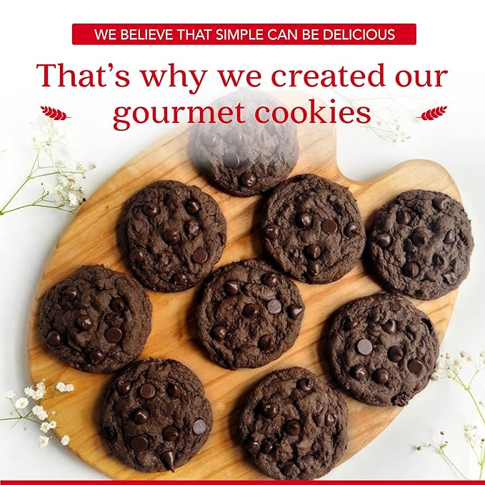 David's Cookies 2lbs Double Chocolate Chunk Fresh Baked Cookies - Handmade and Gourmet Cookies - Delectable and Made with Premium Ingredients - Cookie Gift Basket - Great Gift For All Occasions