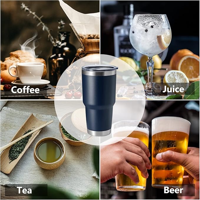 HASLE OUTFITTERS 30oz Stainless Steel Tumbler, Double Wall Vacuum Insulated Travel Mug Tumbler, Durable Insulated Coffee Mug, Gift Box Set (Navy, 1)