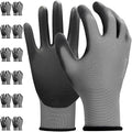 Kebada W1 Work Gloves for Men and Women, Working Gloves with Grip,12 Pairs Thin Mechanic Gloves,PU Coating on Palm & Fingers,Breathable Mens Gardening Gloves,Gray XX Large