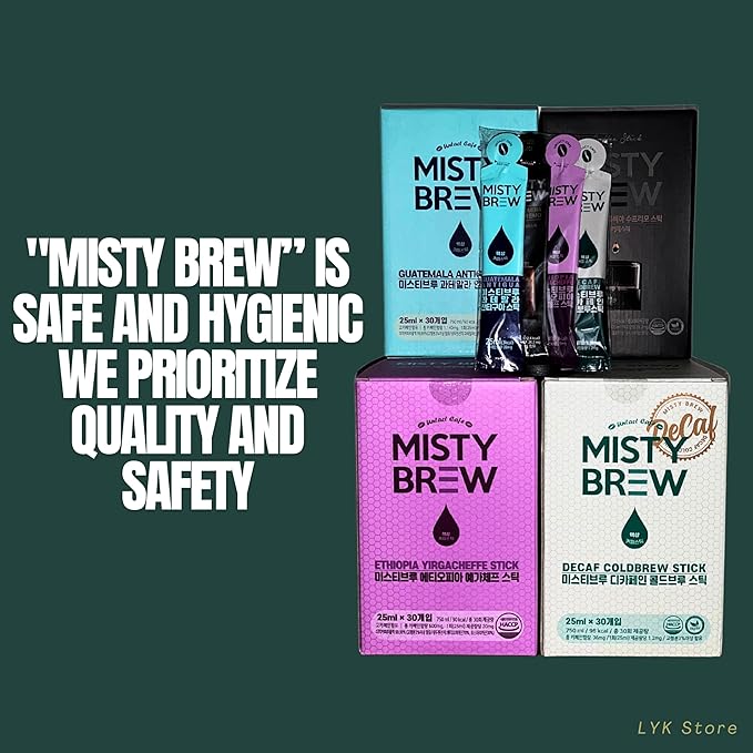 Cold Brew Coffee Concentrate liquid, Single Serve Coffee Sticks, MistyBrew, Imported from Korea,Premium coffee (30 sticks, Antigua)