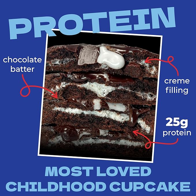 My Cookie Dealer Protein Cookies, Most Loved Childhood Cupcake (12-Pack, 3.8oz Each) - 25g of Protein per Cookie - Individually Wrapped Workout Snacks for On-The-Go Travel