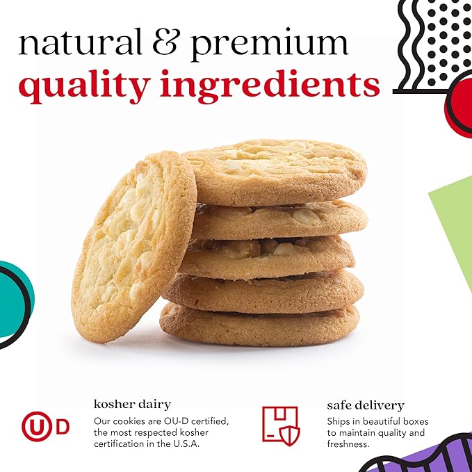 David's Cookies Freshly Baked Cookies - Delicious Handmade Soft Variety - Exquisite Gourmet Gift for Friends & Family on Special Occasions - Macadamia Nut 2lbs