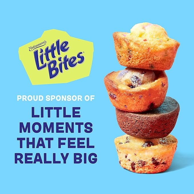 (4 pack) Little Bites Assorted Muffins, 80 individual packs, (20 ct each), Mini Muffins, 138 lbs Case – (20) Chocolate Chip, (20) Fudge, (20) Blueberry, (20) Party Cake