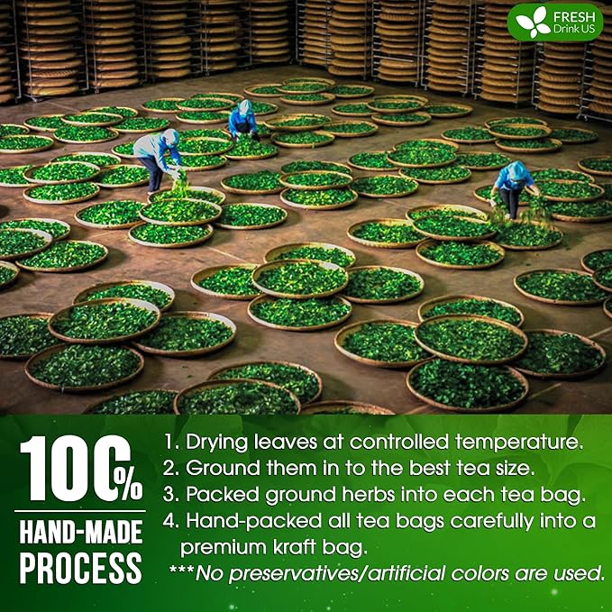 FreshDrinkUS, Premium 135 Ginkgo Biloba Leaf Tea Bags, 100% Natural & Pure from Ginkgo Biloba Leaves. Loose Leaf Herbal Tea. Made with Eco-Conscious Tea Bags. No Sugar, No Caffeine, No Gluten, Vegan.