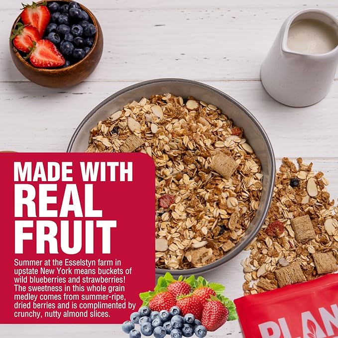 Rip's Big Bowl - PLANTSTRONG Berry Almond Cereal (6-Pack) Non-GMO Whole-Grain Plant-Based Oil Free Pack of 6 x 14oz Bags
