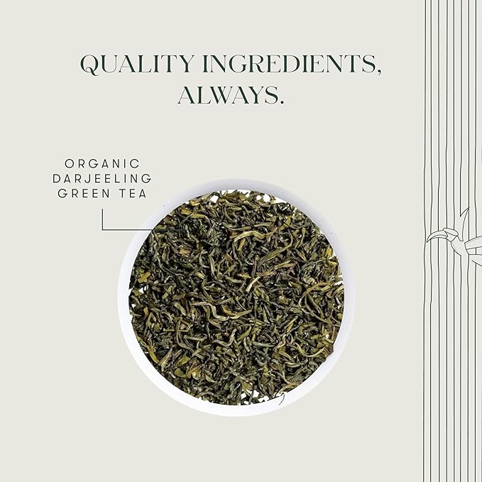 Luxmi Estates Tokyo Green Organic Green Tea (50 Tea Bags) Tea Bags For Relaxing, Calming, and Stress Relief, With Certified Organic Darjeeling Makaibari Green Tea