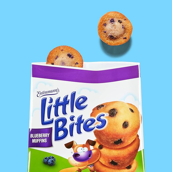 Entenmann's Little Bites Blueberry Mini Muffins | Made with Real Blueberries | 1 pack (20 pouches total)