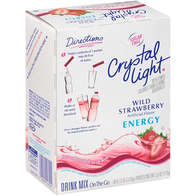 Crystal Light Energy Strawberry On-The-Go Powdered Drink Mix 30 Count