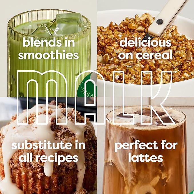 MALK Oat Milk (32oz, Pack of 6) Original Shelf Stable Organic Oat Milk, Non GMO, Dairy Free, Vegan, Plant Based, No Gums or Fillers - Barista Malk Oatmilk for Smoothies, Cereal, Creamy Lattes, Coffee