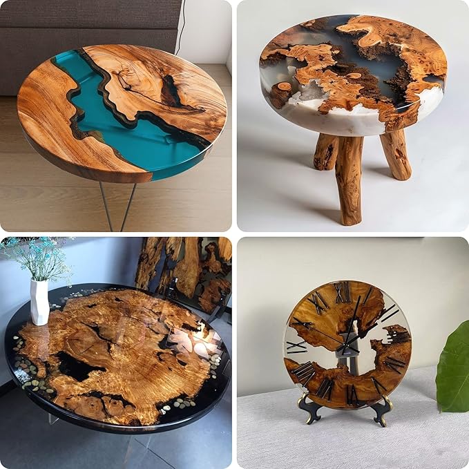 Resin Mold Large Round Deep -Kalinta 30inch Reusable Epoxy Round Molds for Resin Clock, Serving Tray Board, End Table，Floral Preservation Bouquet