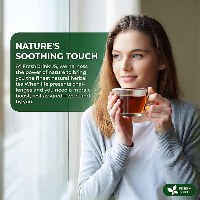 FreshDrinkUS, Premium Wormwood Tea - 135 Tea Bags - Handcrafted Herbal Blend, Caffeine-Free – Smooth Taste & Naturally Refreshing.