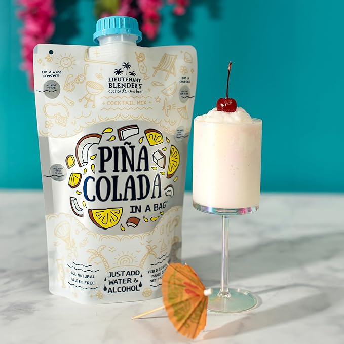 Lt. Blender's Pina Colada in a Bag - Each Bag Makes 1/2 Gallon of Slushie Pina Colada Mix – Cocktail Mix - Make a Cocktail, Wine Slushie or Mocktail - (Pack of 3)