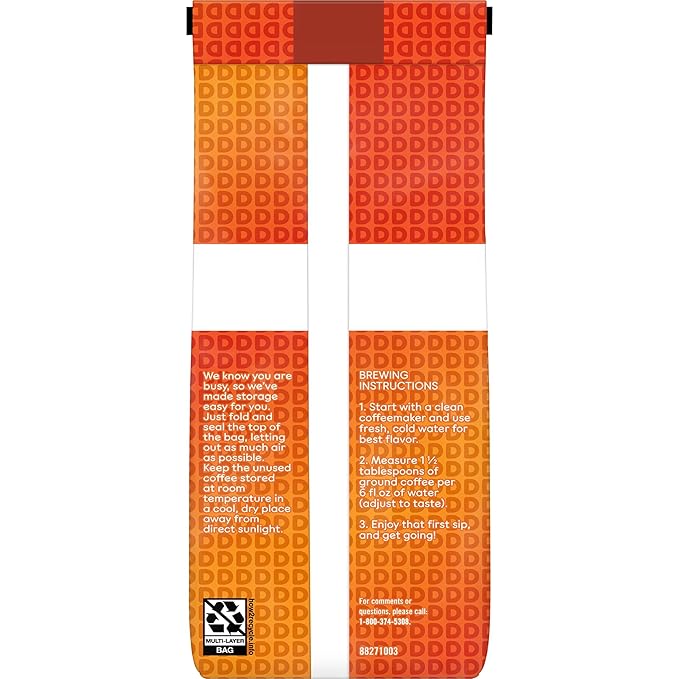 Dunkin' 100% Colombian Medium Roast Ground Coffee, 11 Ounces
