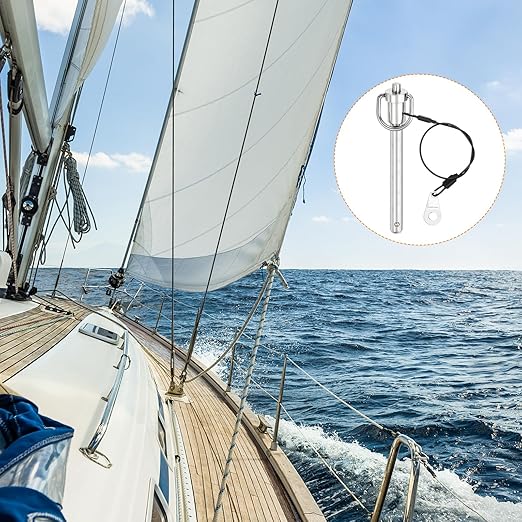 uxcell 1 Pcs Quick Release Pin, 3/8" x 3"(Dia. x L) Push-Button Ball Locking Pin 304 Stainless Steel Ring Handle Locking Pin with Wire for Audio Bimini Top Marine, Silver