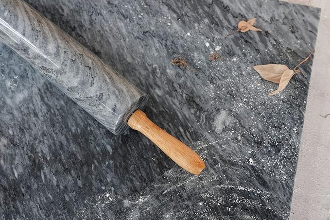 JEmarble Pastry Board 16x24 inch(Gray) with Non-Slip Rubber Feets for Stability Perfect for Keep the Dough Cool and Chocolate Tempering(Premium Quality)