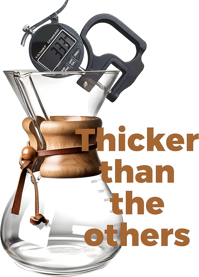 AGOGO Pour Over Coffee Maker Glass - 6/8/10 Cup Barista Kit with 304 Stainless Filter for Home, Office, Camping, Cafes - Easy Clean Coffee Dripper Set (Rag&Brush Included) (8 Cup/28 oz)