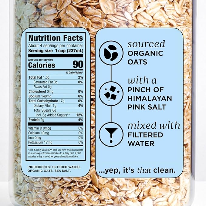 Mooala Organic Simple Oat Milk, 32oz - 3 Ingredient, Shelf Stable, No Gums, No Oils, No Fillers, Non-GMO, No Additives, Dairy Free Plant Based Milk, 6 pack