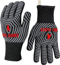 QUWIN BBQ Gloves, Oven Gloves, Grilling Gloves Silicone Non-Slip Oven Mitts, Kitchen Gloves for BBQ, Grilling, Cooking, Baking-1 Pair… (Black, One Size Fits Most)